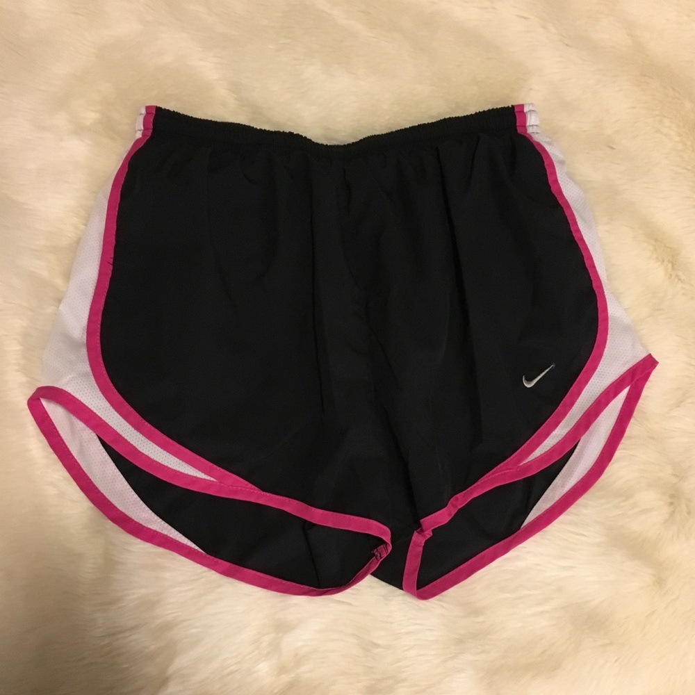 Nike Black & pink Dri-Fit Running Shorts Medium